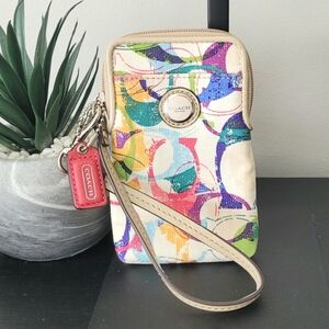 Coach Multicolor Canvas Wristlet